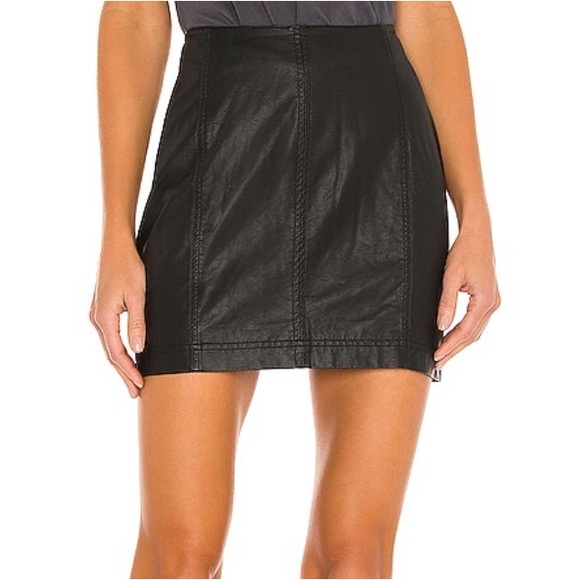 Free People Modern Femme Faux Leather Miniskirt 2 - Picture 1 of 4